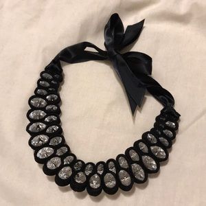 Plastic Stone Ribbon/Velvet Necklace